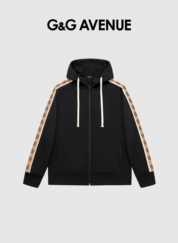 G&G AVENUE Spring and autumn Unisex zippered hoodie with oversized casual round neck black thread jacket with pockets for fashion, breathability, sports, sun protection, fishing shirt, ultra-thin - Image 1