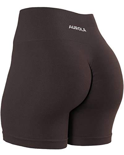 AUROLA Power Workout Shorts for Women 3 Pieces Pack Set,Pack(Black/Chocolate Torte/Mocha),M - Image 3