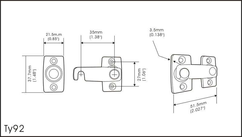 Qcaa Solid Brass Shutter Bar/Door Latch 7/8"" X 2-3/32"" Orb Us10B (Oil-Rubbed Bronze) 1 Pack Made In Taiwan - Image 4