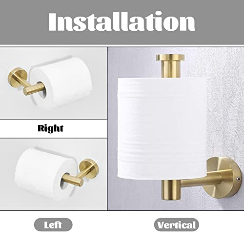 FAIRGIA Toilet Paper Holder Towel Ring Brushed Gold Bathroom Hardware Hand Towel Holder Bathroom Accessories Set Wall Mount Stainless Steel 2 Pieces - Image 3