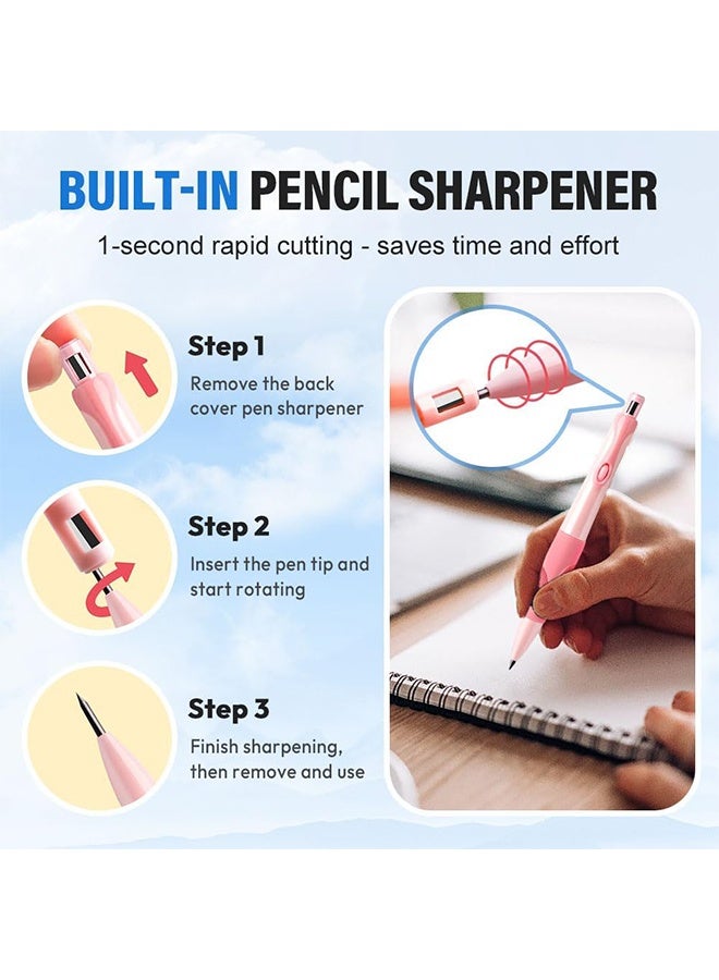 كوانتوم ٤ أقلام رصاص أوتوماتيكية بقبضة تصحيحية، أقلام رصاص ميكانيكية مع عبوات إعادة تعبئة الرصاص وممحاة، لتدريب المبتدئين على تصحيح وضعية الكتابة - Image 3