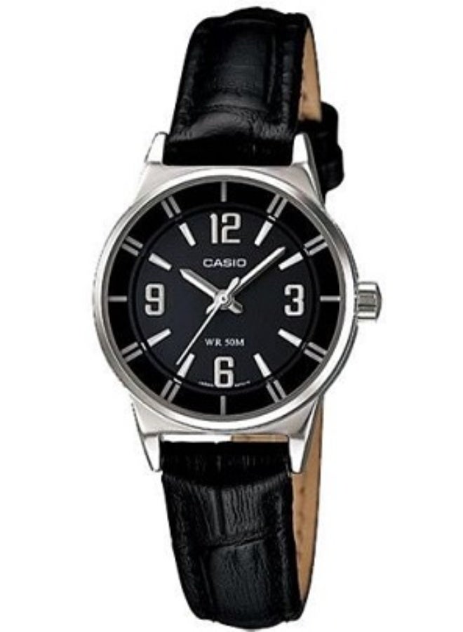 كاسيو ساعة كاسيو نسائية بمينا أسود، موديل LTP-1361L-1A - Image 1