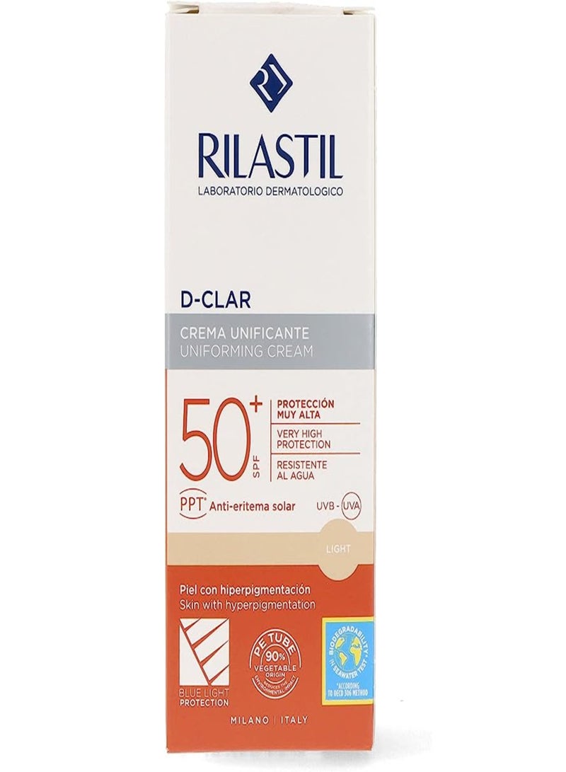 Rilastil D-Clar Uniforming Cream Light Color SPF 50+ 40ml - Image 2