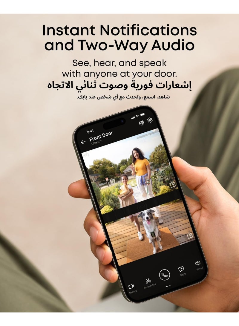 eufy Security Video Doorbell E340 Dual Cameras with Delivery Guard 2K Full HD Wireless Video Doorbell Camera, Wired or Battery Powered,Colour Night Vision,6500 mAh Rechargeable Battery,No Monthly Fee - Image 2