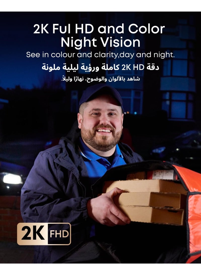 eufy Security Video Doorbell E340 Dual Cameras with Delivery Guard 2K Full HD Wireless Video Doorbell Camera, Wired or Battery Powered,Colour Night Vision,6500 mAh Rechargeable Battery,No Monthly Fee - Image 4