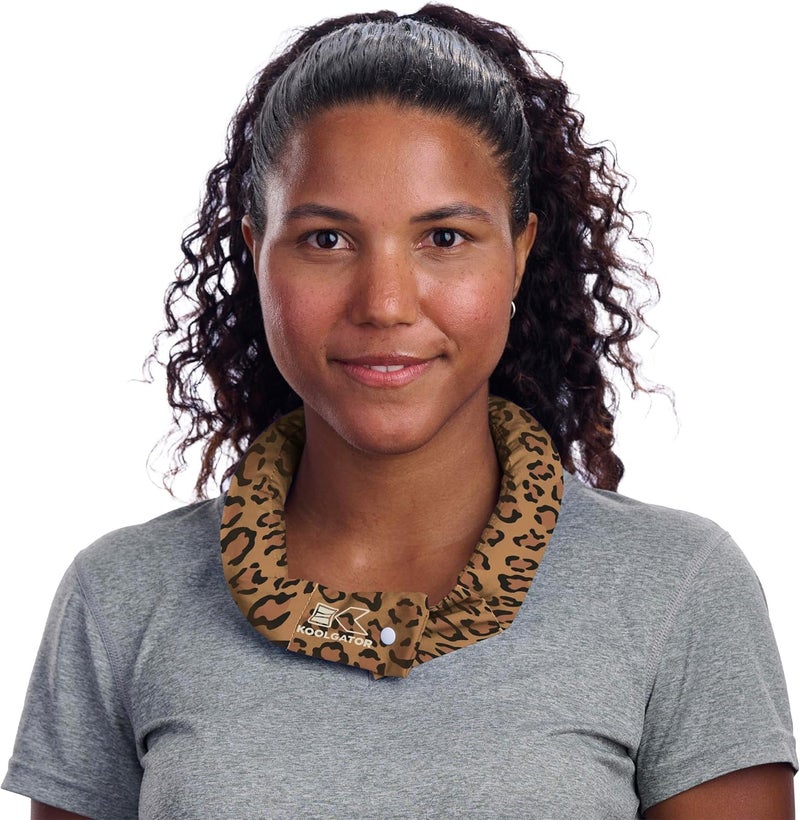 KOOLGATOR Evaporative Cooling Neck Wrap - Keep Cool in The Heat, Summer Cooling Accessories, Long Lasting, Reusable & Breathable, Available in 1, 3, or 5 Pack (Leopard Print, 3 Pack) - Image 1