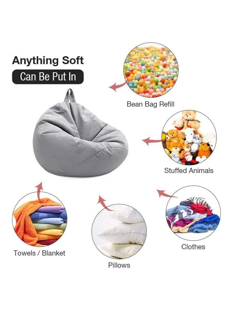 عربست حشو حقيبة فاصوليا كرسي غطاء -لا تعبئة 80x90cm (أزرق), Lazy Sofa Lounger المقعد للبالغين والأطفال - Image 2