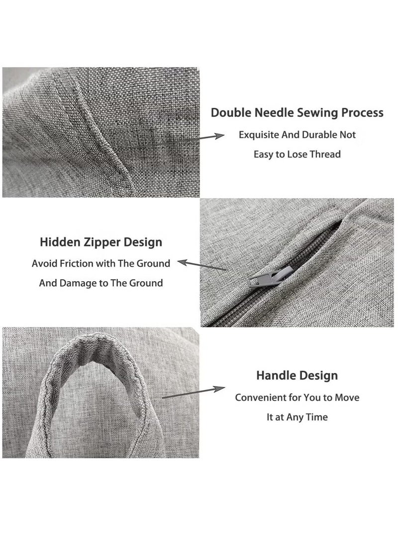 عربست حشو حقيبة فاصوليا كرسي غطاء -لا تعبئة 80x90cm (أزرق), Lazy Sofa Lounger المقعد للبالغين والأطفال - Image 3