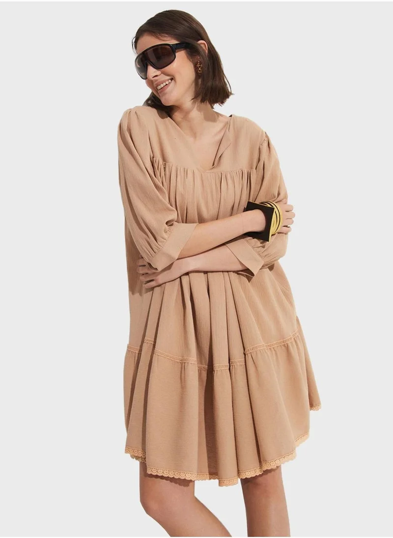 JUNE Tiered Mini Dress