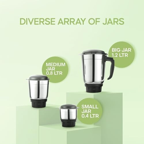 Longway Super Dlx Mixer Grinder with Kwid 1100W Dry Iron | Up to 700 Watt Powerful Motor | 3 Jars for Grinding, Mixing, Juicing | 2 Year Warranty (Black & Gray, Combo Offer) - Image 5
