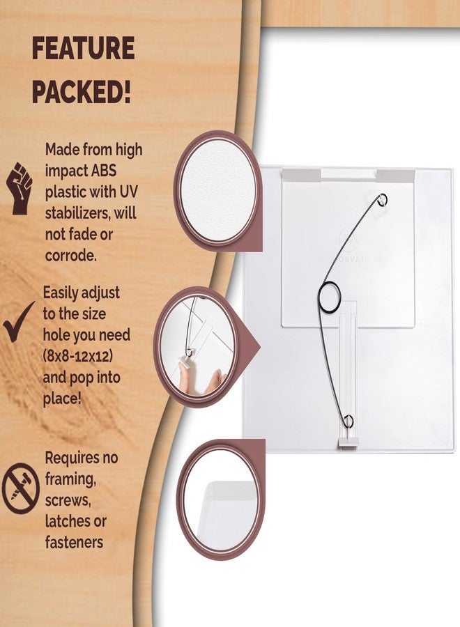 Morvat Adjustable Spring Access Panel 12"x12" Inches, for Drywall, Ceiling, Electrical, Plumbing Heavy-Duty & Easy Install, Wall Hole Cover Plate, White | Fits 7.5"x8.5" - 12"x12" Inches | (1-Pack) - Image 4
