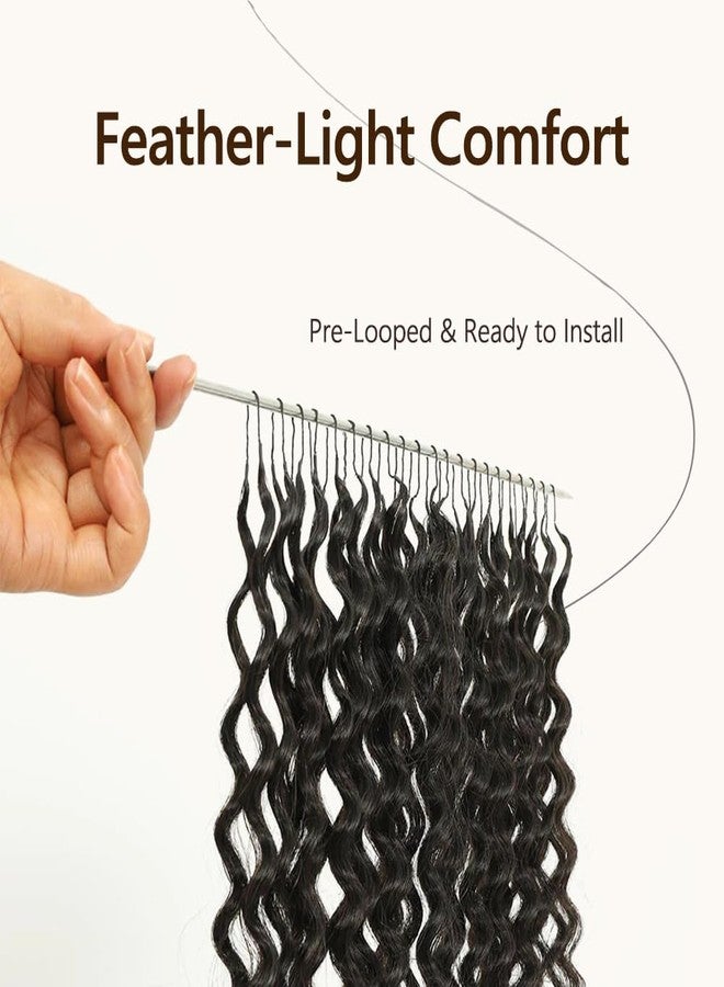 ASHINE Burmese Curly Feather Crochet Human Hair for Black Women Miracle Knots Crochet Human Hair 18 Inch 60g Natural Black Extension 50 Strands for Summer - Image 2