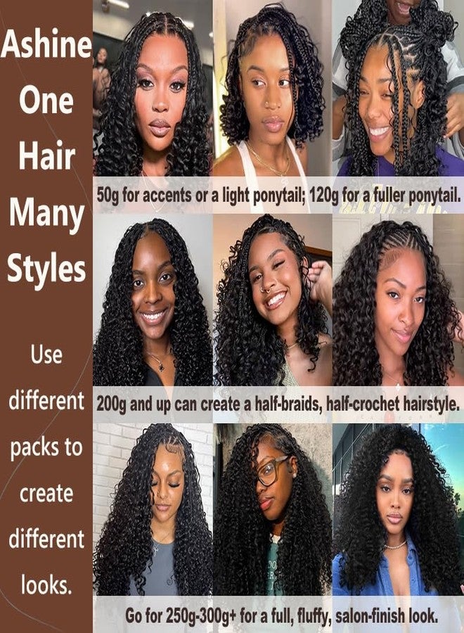 ASHINE Burmese Curly Feather Crochet Human Hair for Black Women Miracle Knots Crochet Human Hair 18 Inch 60g Natural Black Extension 50 Strands for Summer - Image 5