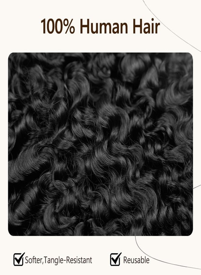 ASHINE Burmese Curly Feather Crochet Human Hair for Black Women Miracle Knots Crochet Human Hair 18 Inch 60g Natural Black Extension 50 Strands for Summer - Image 4