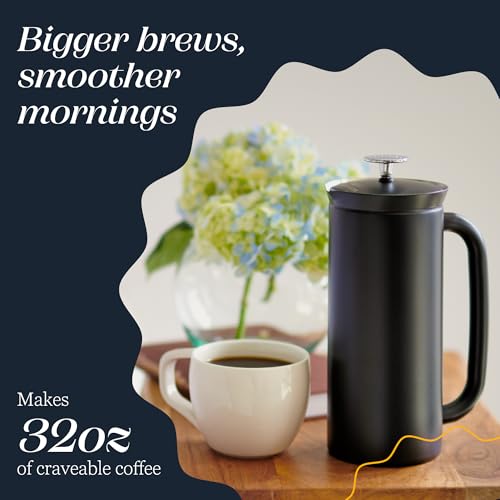 ESPRO P7 French Press Coffee Maker - Double-Walled Stainless Steel Insulated with Micro-Filter, 32 Ounces, Matte Black - Image 5