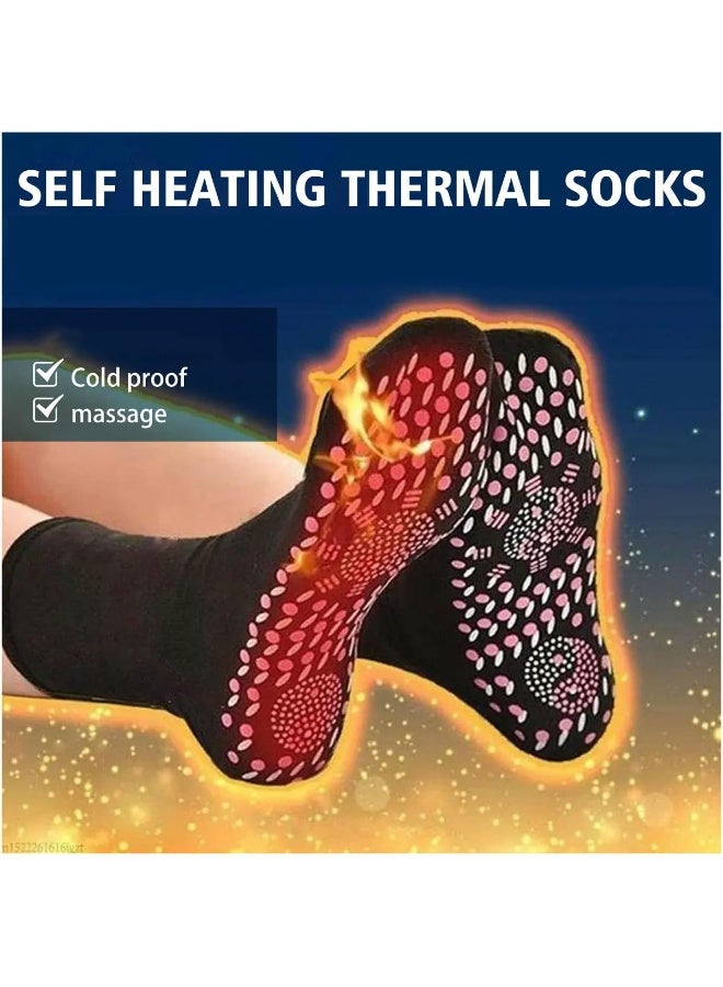 3 PCS  Thermal Circulation Acupressure Self-Heating Shaping Socks, Health Sock,Foot Massage Thermotherapeutic Sock(Black) Sizes 38-44. - Image 3