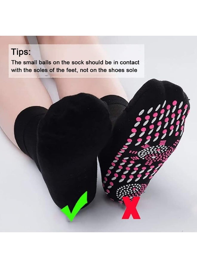 3 PCS  Thermal Circulation Acupressure Self-Heating Shaping Socks, Health Sock,Foot Massage Thermotherapeutic Sock(Black) Sizes 38-44. - Image 5