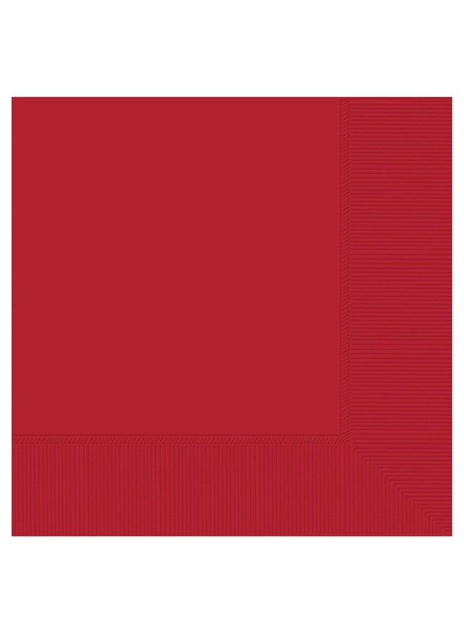 Amscan Luncheon Napkins Party Supplies 6.6 X 6.6 X 1.1 Inches Apple Red 20 Pack - Image 2