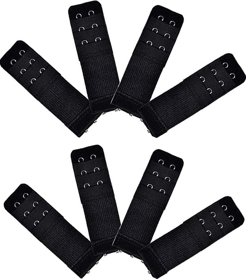 KTOBTEL 8 Pieces Women Bra Extenders 2 Hooks 3 Rows Elastic Bra Band Hook Strap Extensions Bra Accessories - Image 1