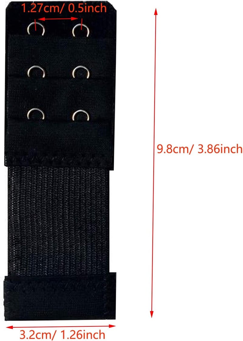 KTOBTEL 8 Pieces Women Bra Extenders 2 Hooks 3 Rows Elastic Bra Band Hook Strap Extensions Bra Accessories - Image 3