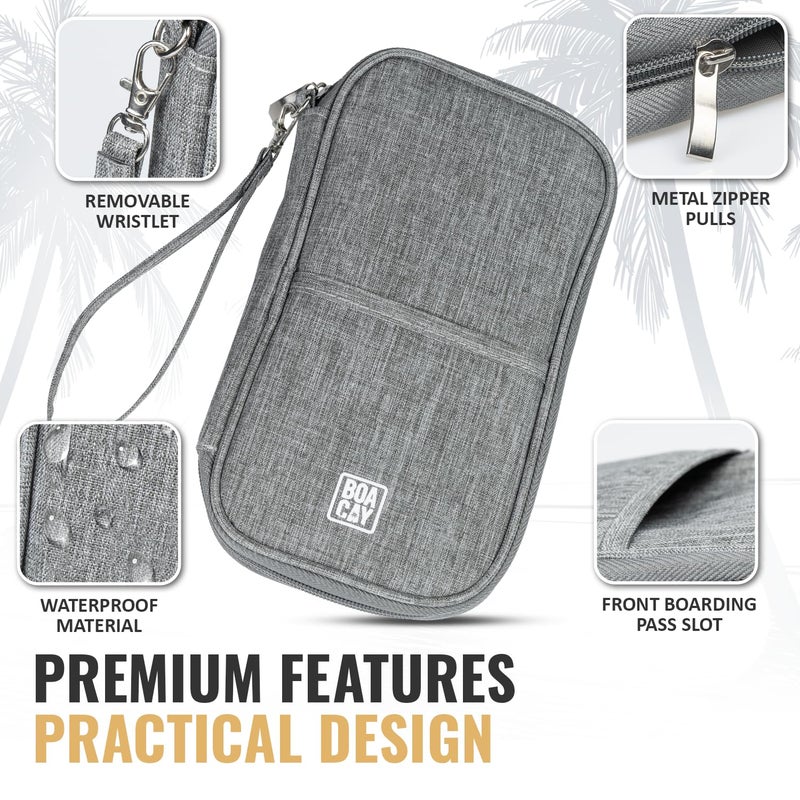 BOACAY Travel Document Organizer with RFID, Family Passport Holder, Wallet for Women & Men, Portable & Waterproof Case for Cards, Boarding Pass, Money - Image 4
