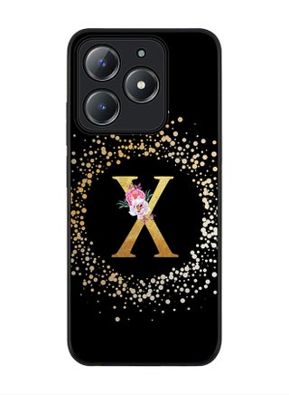 Custom Monogram Floral - X ( Black )