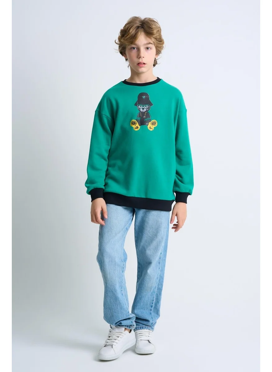 Alexander Gardi Alexandergardi Printed Crew Neck Kids Sweatshirt
