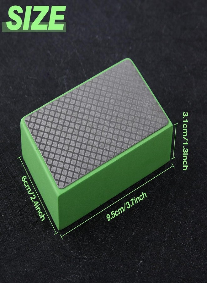 LEONTOOL 4 قطع من وسادات تلميع يدوية من الماس بحبيبات 60/100/200/400 وسادات صنفرة ماسية كتلة صنفرة رطبة وجافة مع دعامة إسفنجية أدوات بلاط للبلاط والزجاج والحجر والرخام والجرانيت والسيراميك وطحن المعادن - Image 4