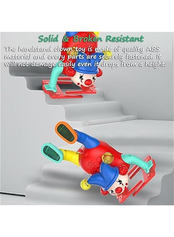 Handstand Walking Clown, Upside-Down Dancing Clown Toy Circus Clown Show Toy Musical Toy Handstand Walk Clown Toy with Light and Music (Red) - Image 5