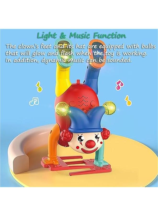 Handstand Walking Clown, Upside-Down Dancing Clown Toy Circus Clown Show Toy Musical Toy Handstand Walk Clown Toy with Light and Music (Red) - Image 4