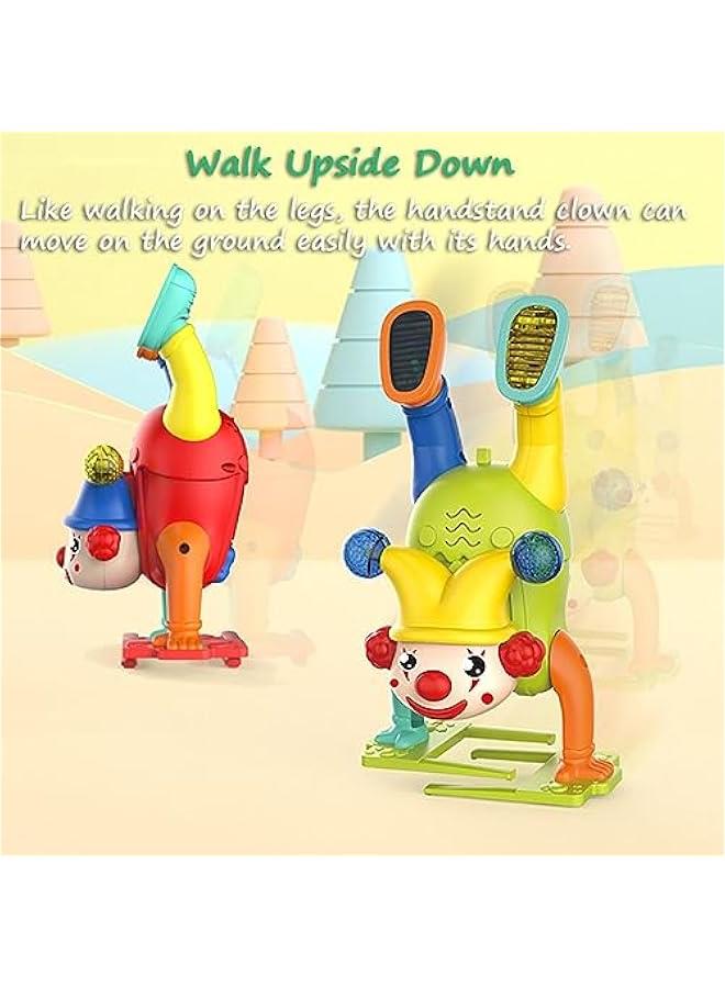 Handstand Walking Clown, Upside-Down Dancing Clown Toy Circus Clown Show Toy Musical Toy Handstand Walk Clown Toy with Light and Music (Red) - Image 3