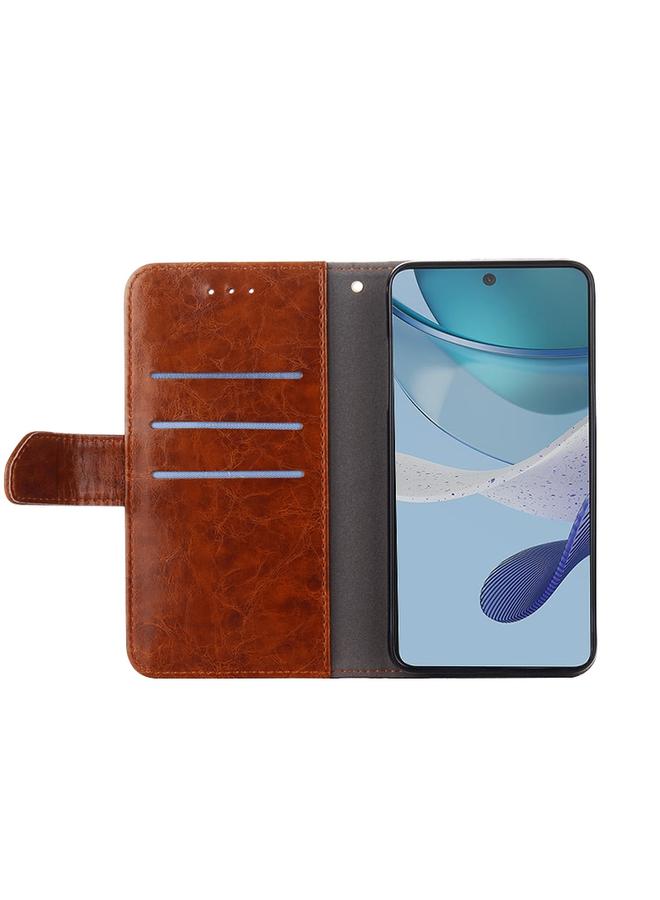 اس-توب جراب لهاتف Motorola Moto G73 5G مصنوع من الجلد بخياطة هندسية - Image 3