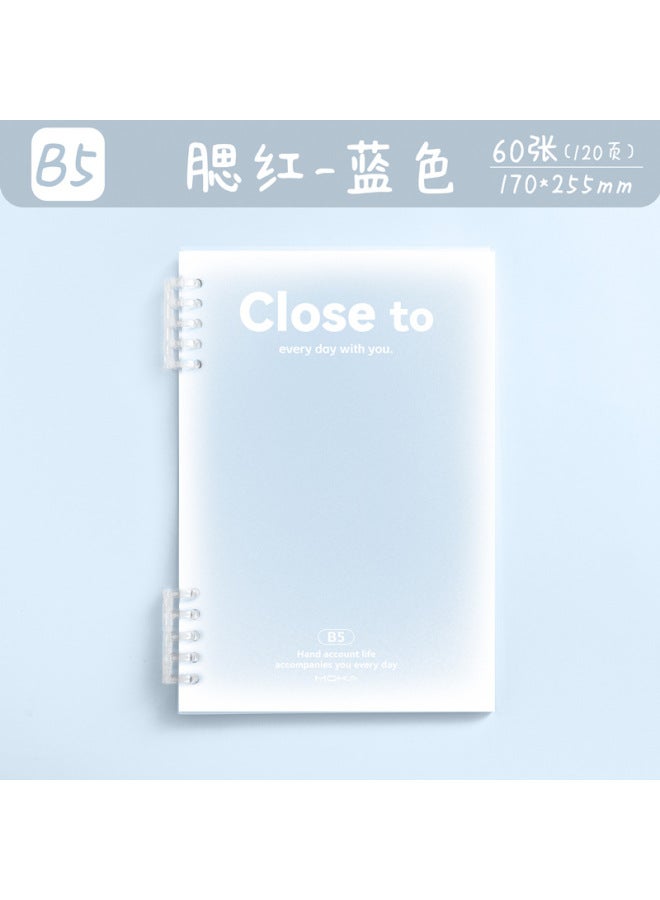 Autonomy A5 Loose-leaf Book Style Notebook Cute Simple Gradient Book Student B5 Classroom Notepad Blush Book - Image 1