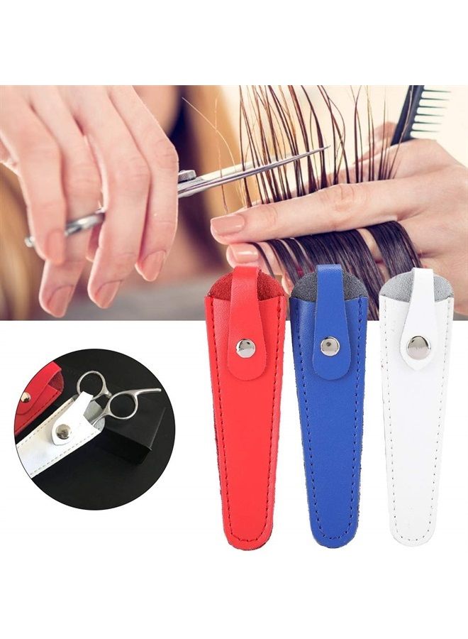 3pcs Scissors Bag, Professional Portable Hair Salon Scissors Bag PU Leather Hairdressing Scissors Sheath Hairdressing Scissors Holster for Salon Barber