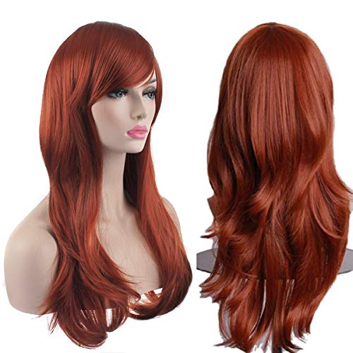 Akstore 28 inch Fashion Wigs Long Wavy Curly Hair Cosplay Wig Brown