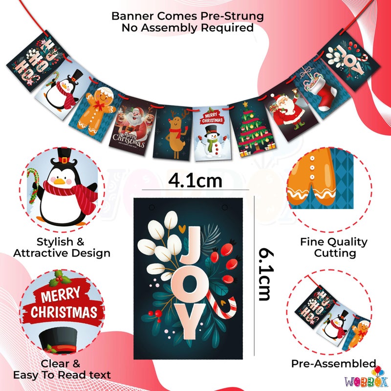 WOBBOX Christmas Decoration Christmas Cartoon Multi Colour Christmas Bunting Banner, Christmas Decorations Items - Image 2