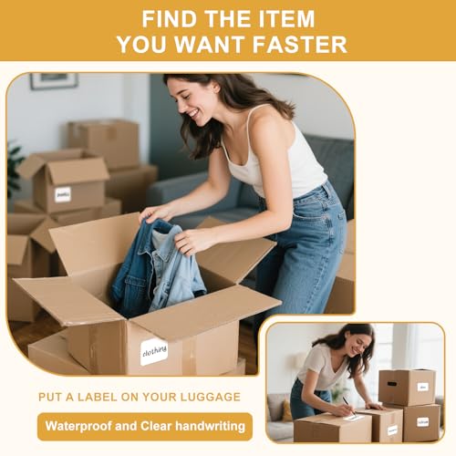 KIUKIUO 160 Pcs Labels for Storage Bins, Removable Labels for Storage Bins, Tear Resistant No Residue Storage Bin Label, Matte White Blank Box Label for School, Home, Business,Three Sizes - Image 5