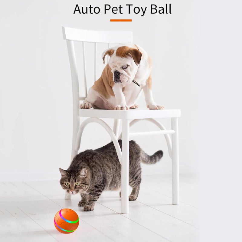 Electric Cat Toy Smart Rolling Ball Pet Cat Dog Interactive Toy   Orange - Image 4