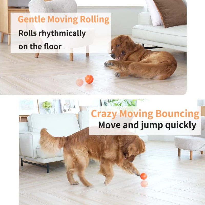 Electric Cat Toy Smart Rolling Ball Pet Cat Dog Interactive Toy   Orange - Image 3
