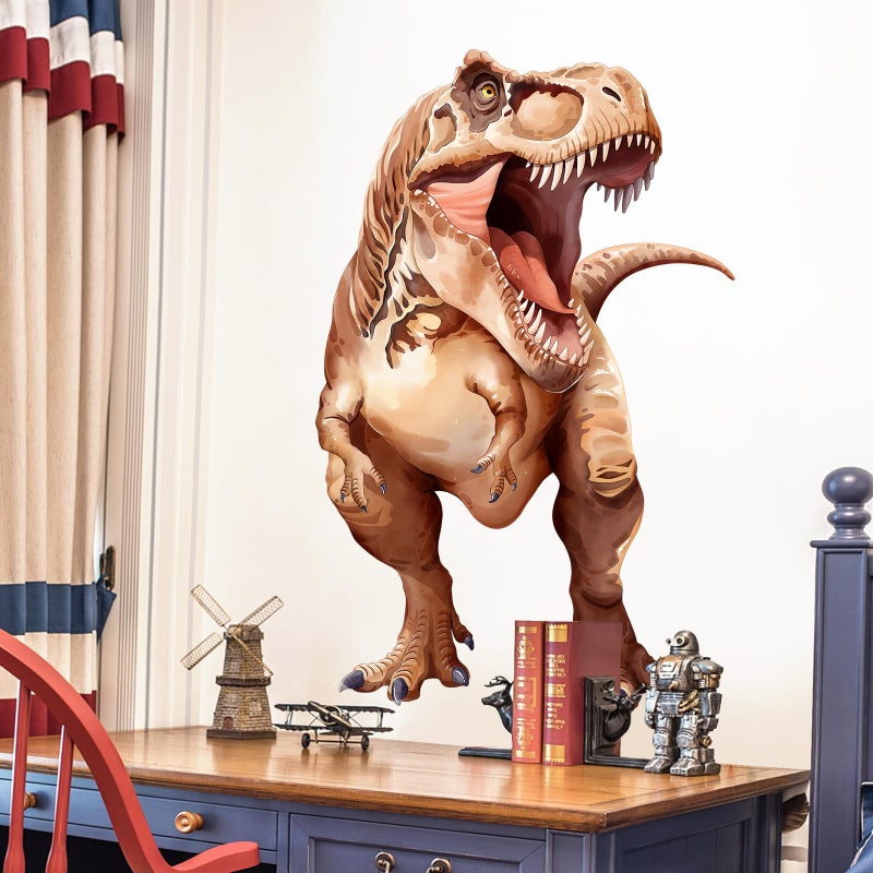 Decvictor Large Dinosaur Wall Decals, Tyrannosaurus Dino Wall Stickers Vinyl Peel and Stick Wall Decal Self Adhesive Wall Art Sticker for Baby Nursery Kids Room Home Decor (30.7 * 48.8in) - Image 5