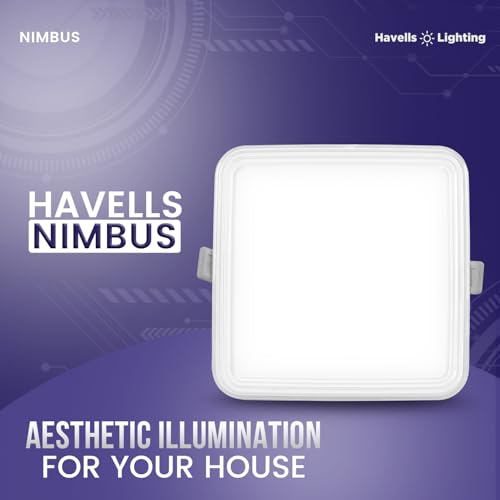 Havells Nimbus 5W LED Square Downlight for Ceiling|Cool White|Ultra Bright|Energy Efficient|Upto 3KV Surge Protection| Rim Lit for Enhanced Aesthetics|Suited for Low Ceiling|BIS Approved|Pack of 1 - Image 2