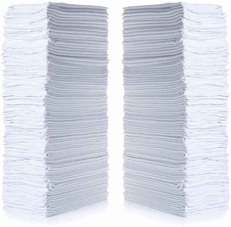 SIMPLI-MAGIC Cotton Shop Towels 14"x12" (145 Pack) â€“ Reusable Cleaning Shop Rags for Automobiles, Industries, Garage and Homes (White) - Image 1