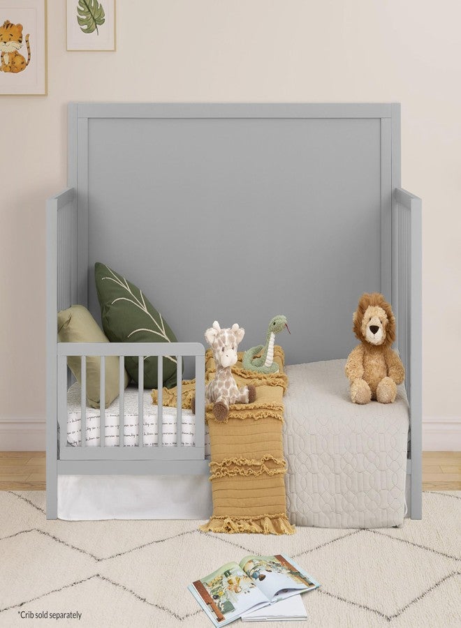 Evolur Dream On Me Dilian Toddler Guard Rail with Spindle, Crib to Toddler Bed Conversion Rail, Solid Wood, Pebble Grey - Image 2