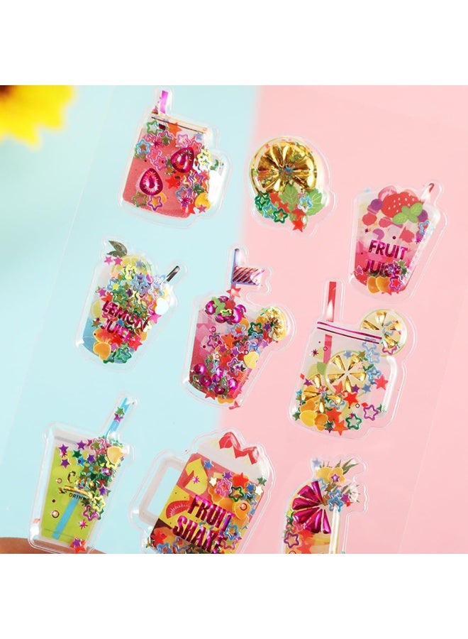 ECVV 12Pcs Sparkling Bubble Stickers - 3D Pop-Up Decorations with Glitter for Phones, Cars - Image 3