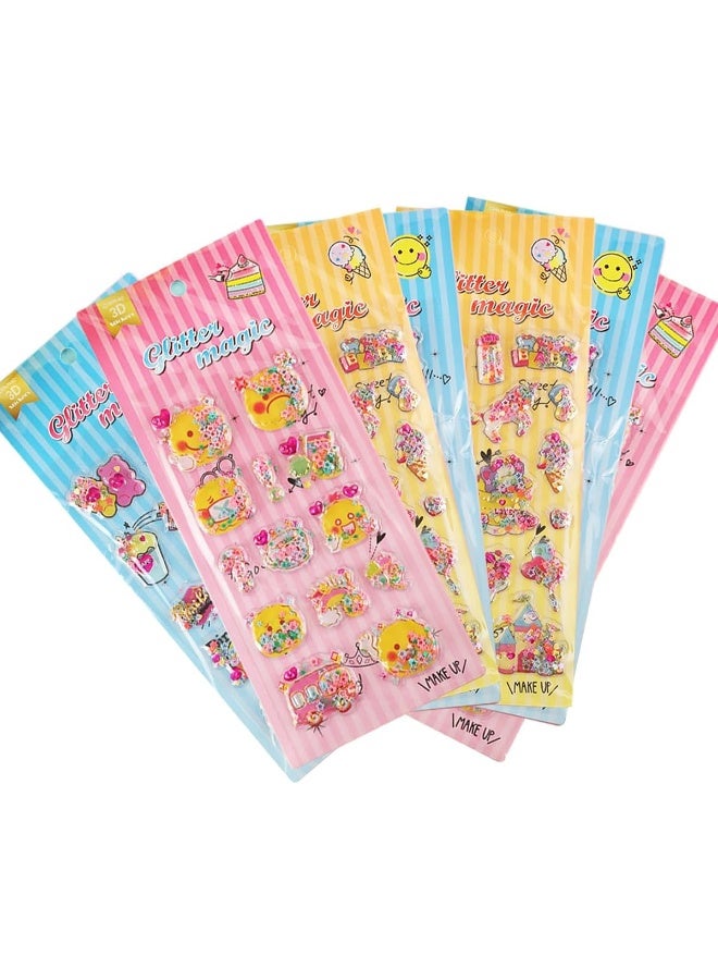 ECVV 12Pcs Sparkling Bubble Stickers - 3D Pop-Up Decorations with Glitter for Phones, Cars - Image 1