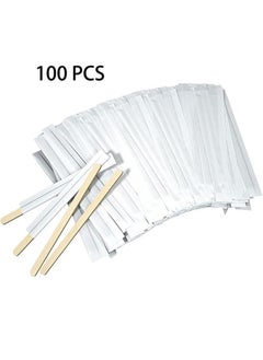 100 Pcs Coffee Stirrers, 14cm Wooden Coffee Stir Sticks,  Individually Wrapped Disposable Coffee Stirrer, Corn Dog Stick, Craft Stick Eco-Friendly Wood Beverage Stirrers for Tea Milk and Hot Drinks