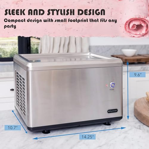 Whynter ICR-300SS 0.5-Quart Stainless Steel Rolled Ice Cream Maker With Compressor - Image 3