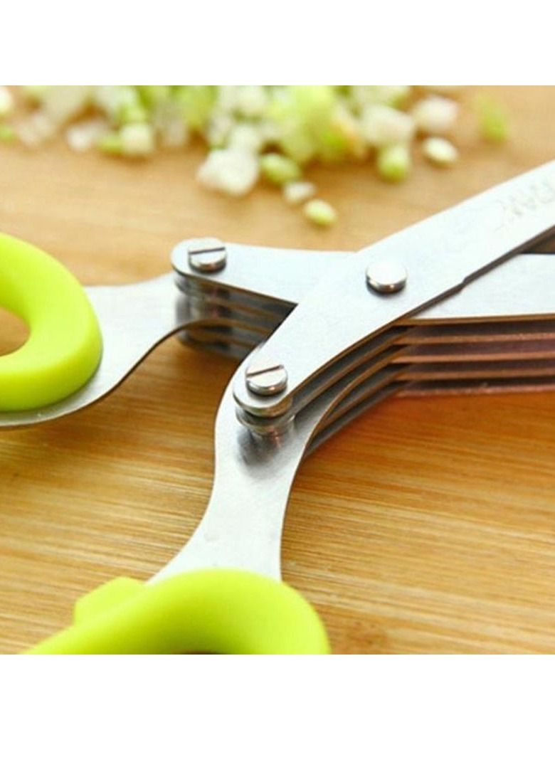 Gonice Multifunctional Muti Layers Stainless Steel Knives Multi-Layers KItchen Scissors Scallion Cutter Herb Laver Spices Cook Tool Cut  - Image 4
