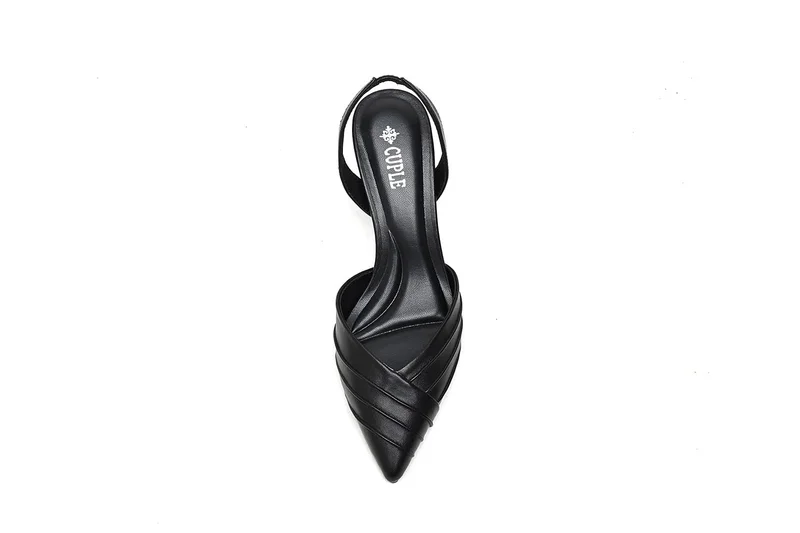 Cuple slingback heel with pleated detailing