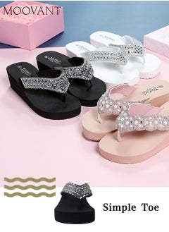 Non-slips Women's Rhinestone Flip Flops Wedge Slipper, High Platform T-Strap Jewel Sandals, Soft Sole Flip Flops, Summer Casual Beach Shoes for Women - pzsku/ZFBB035F4DCC5A033942BZ/45/_/1713765872/0cee8514-5379-49c6-a90d-2d2ded0985ea